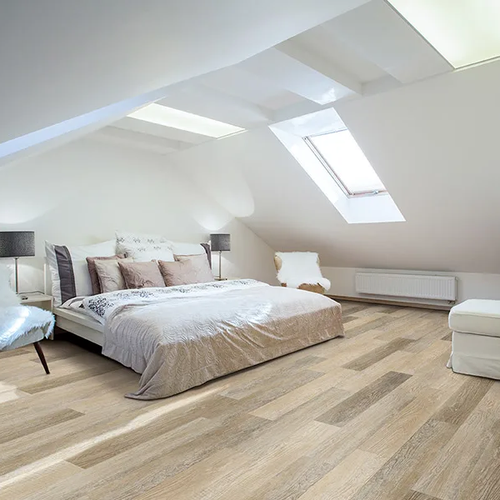 Bright bedroom with new LVP flooring in Lancaster, PA