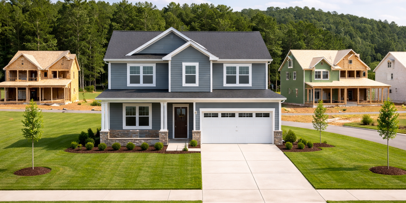 Home Exterior in a new build neighbourhood