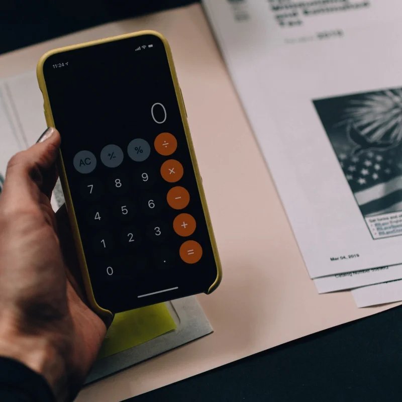 Using a calculator on a mobile phone